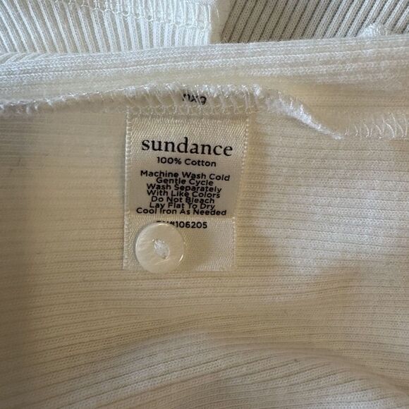 Sundance Living White Lace Tank/Camisole with Buttons, Lettuce Hem, Size Small - Picture 4 of 4